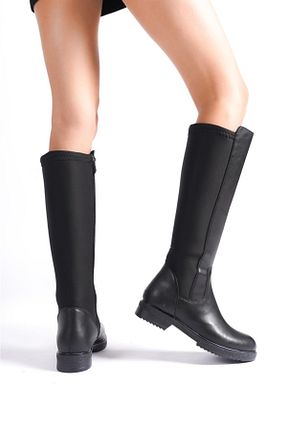 چکمه مشکی زنانه چرم مصنوعی asmi shoes - کد 858392480