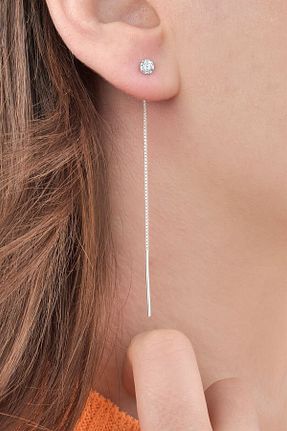 گوشواره نقره سفید زنانه 925 عیار jelux silver - کد 266435016