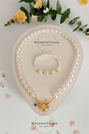 گردنبند مروارید طلائی MinimalistTasarım - کد 853107512