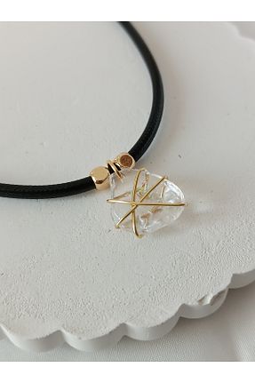 گردنبند جواهر بژ زنانه روکش طلا La fee aksesuar - کد 895859596