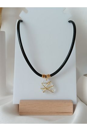 گردنبند جواهر بژ زنانه روکش طلا La fee aksesuar - کد 895859596