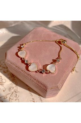 دستبند استیل (فولاد) طلائی زنانه سنک زیرکون ArtBDesign - کد 895886628
