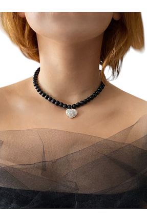 گردنبند جواهر مشکی زنانه سنگ طبیعی By Saadet Özkanlı - کد 895901886