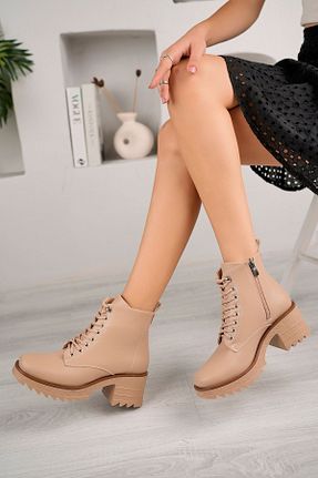 بوت / نیم بوت بژ زنانه چرم مصنوعی ESPEDA - کد 858939413