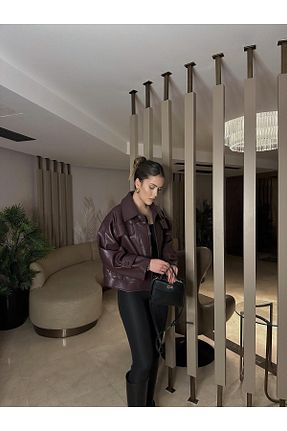 کت زرشکی زنانه اورسایز Ellen - کد 895926285