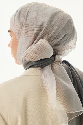 شال سفید زنانه ابریشم FENZA SCARF - کد 895943534