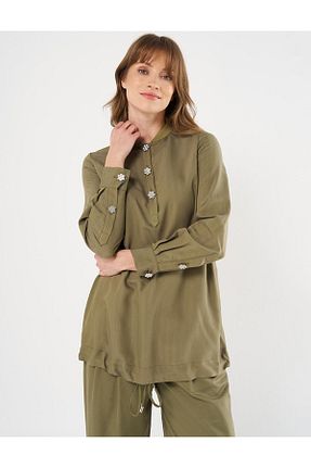 تونیک حجاب خاکی زنانه ویسکون KYR - کد 895978794