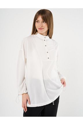 تونیک حجاب سفید زنانه بافتنی Kayra - کد 895978669
