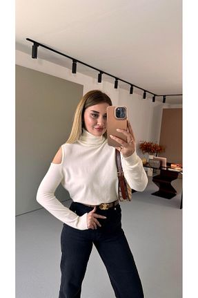 پلیور نباتی زنانه ساده Sezgi Tekin - کد 896008995