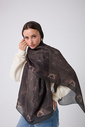 شال قهوه ای زنانه OKAY SCARFS - کد 896018357