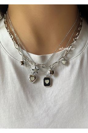 گردنبند جواهر طوسی زنانه پوشش لاکی aksesuaris - کد 896014455