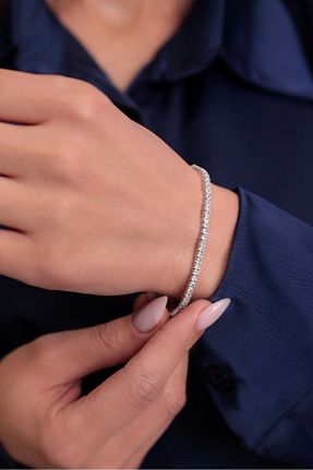 دستبند نقره طوسی زنانه 925 عیار Kiriş Gümüş - کد 896023906