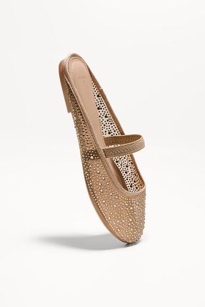 کفش آکسفورد بژ زنانه پارچه ای Bershka - کد 896030234