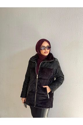 کاپشن مشکی زنانه Fitted Minel - کد 897236214