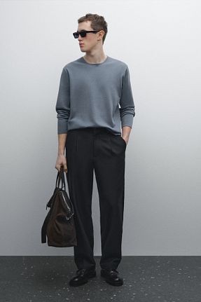 رویه آبی مردانه پنبه ای Massimo Dutti - کد 896039036