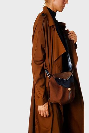 کیف دوشی قهوه ای زنانه Ayşe Teyze