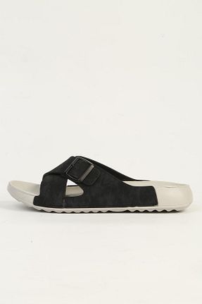 دمپائی مشکی مردانه چرم مصنوعی Benetton - کد 896032127