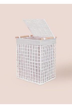 سبد لباس سفید بامبو The Mia - کد 896041293