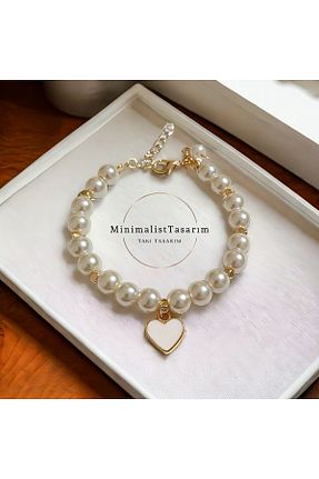دستبند مروارید بژ MinimalistTasarım - کد 796606632