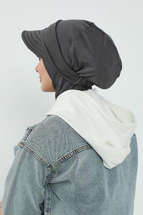 کلاه شنای حجاب طوسی زنانه Aisha