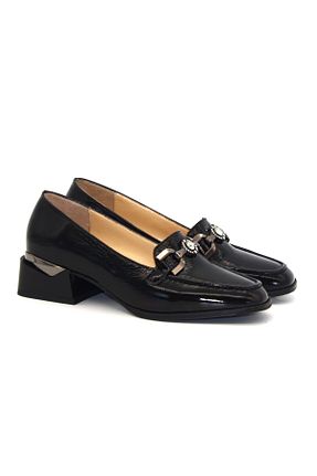 کفش لوفر مشکی زنانه چرم خالص Gizzelli shoes - کد 886704776