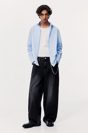 شلوار جین مشکی مردانه پاچه گشاد H&M - کد 896069674