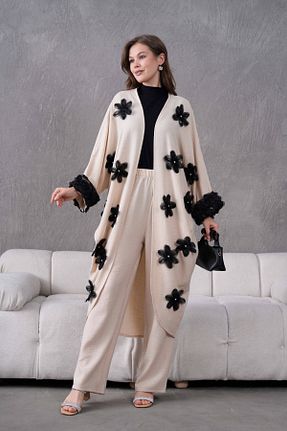 ست بالاتنه و پائین تنه بژ زنانه بافتنی Miss Allos - کد 896081178