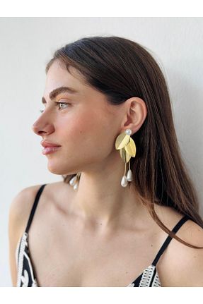 گوشواره جواهر قهوه ای برنجی Retrobird - کد 896087370