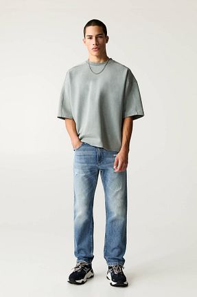 شلوار جین آبی مردانه پاچه ساده Pull & Bear - کد 896090387
