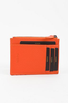 کیف پورتفوی و کلاچ نارنجی زنانه چرم خالص Fossil - کد 896089555