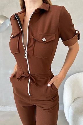 سرهمی قهوه ای زنانه آستین استاندارد Deafox - کد 745157710