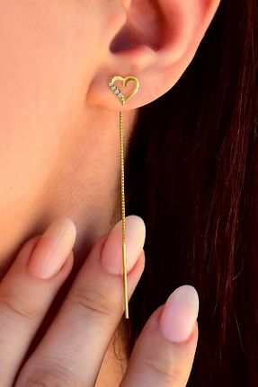 گوشواره نقره طلائی زنانه 925 عیار jelux silver - کد 834004816