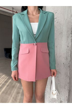 کت بلیزر سبز زنانه پلی استر - الاستین RG style - کد 896104048