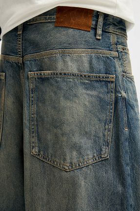 شلوار جین آبی مردانه پاچه گشاد Pull & Bear - کد 896095320