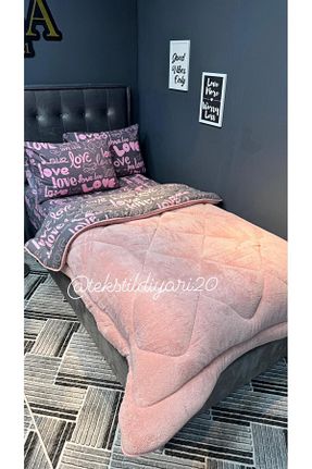 ست لحاف و روکش لحاف و روکش بالش صورتی کش دار violacasa - کد 790527400