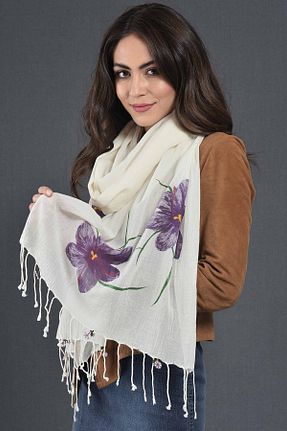 دستمال گردن نباتی زنانه پنبه ای Dosimira - کد 34494776
