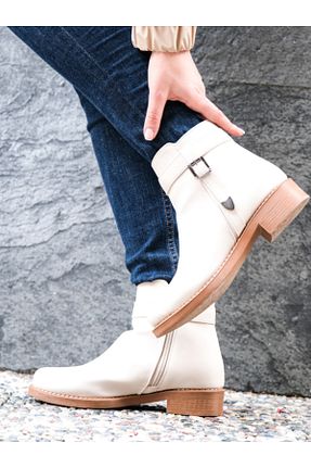 بوت / نیم بوت بژ زنانه چرم مصنوعی Munshoes - کد 896113549