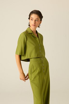 بلوز سبز زنانه ساده Rue - کد 777647929