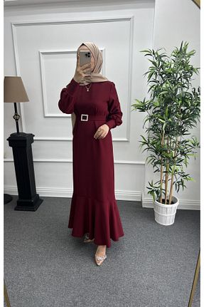 لباس حجاب زرشکی زنانه Kalem Nisa Nalbantoğlu - کد 829456249