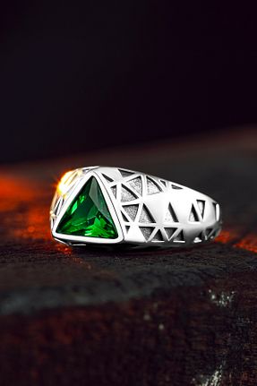 انگشتر نقره سبز مردانه 925 عیار Ring Of The King - کد 896153649