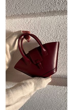 کیف دوشی زرشکی زنانه چرم مصنوعی qemareh bag - کد 865491362