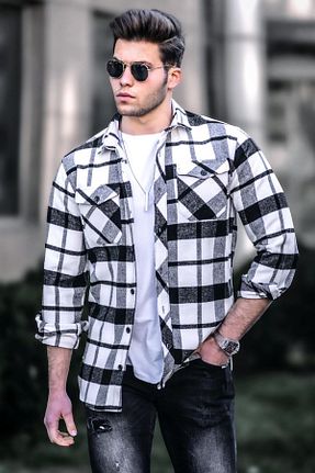 پیراهن سفید مردانه اسلیم Madmext - کد 72592028