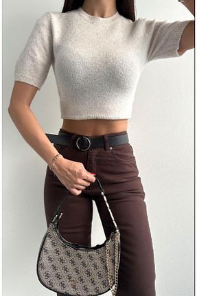 پلیور بژ زنانه رگولار fujya - کد 896223980