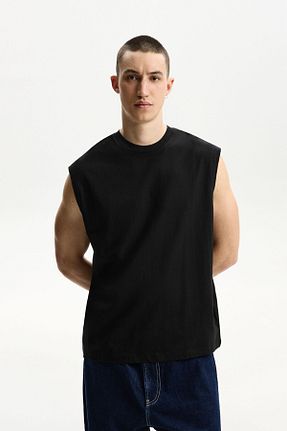 تیشرت مشکی مردانه Relaxed Bershka - کد 896255330