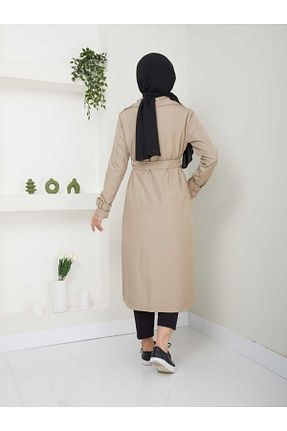 مانتو بلند حجاب بژ زنانه ELBİSHE - کد 896249860