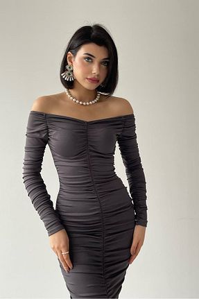 لباس طوسی زنانه بافتنی barış sülün lovebox - کد 896251184