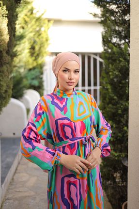 لباس حجاب رنگی زنانه اورسایز Zaure - کد 896264126