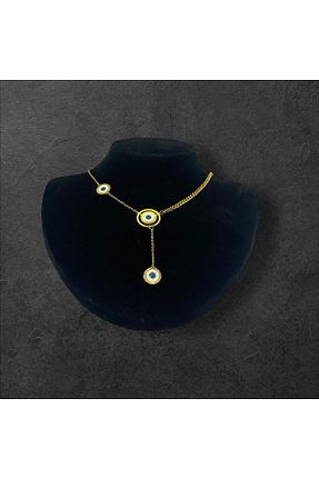 گردنبند استیل ( فولاد ) زرد بچه گانه استیل ضد زنگ Keskin bijuteri - کد 896258518