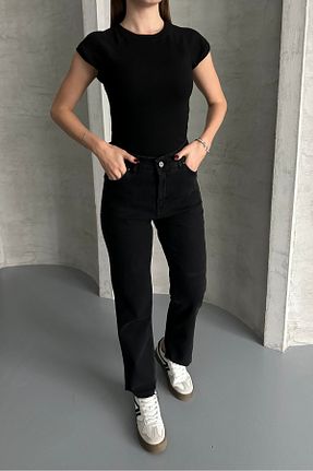 شلوار جین مشکی زنانه پاچه لوله تفنگی macharel jeans - کد 896262269