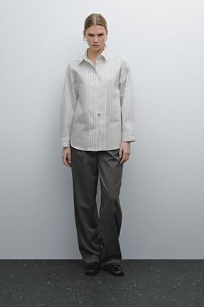 پیراهن سفید زنانه رگولار Massimo Dutti - کد 893555061